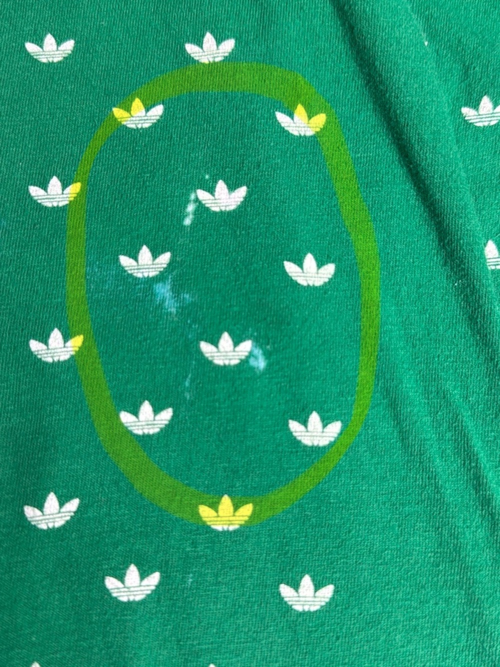 Adidas Green Short Sleeve Crop Tee with Logo Pattern *please read description * - Picture 8 of 11